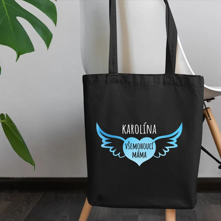 Jméno - všemohoucí máma - taška s potiskem - personalizovaný produkt
