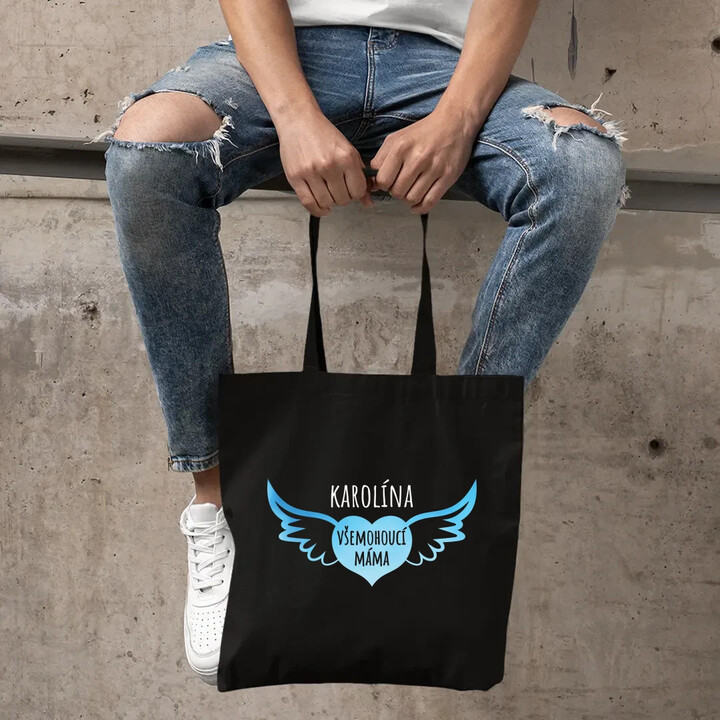Jméno - všemohoucí máma - taška s potiskem - personalizovaný produkt