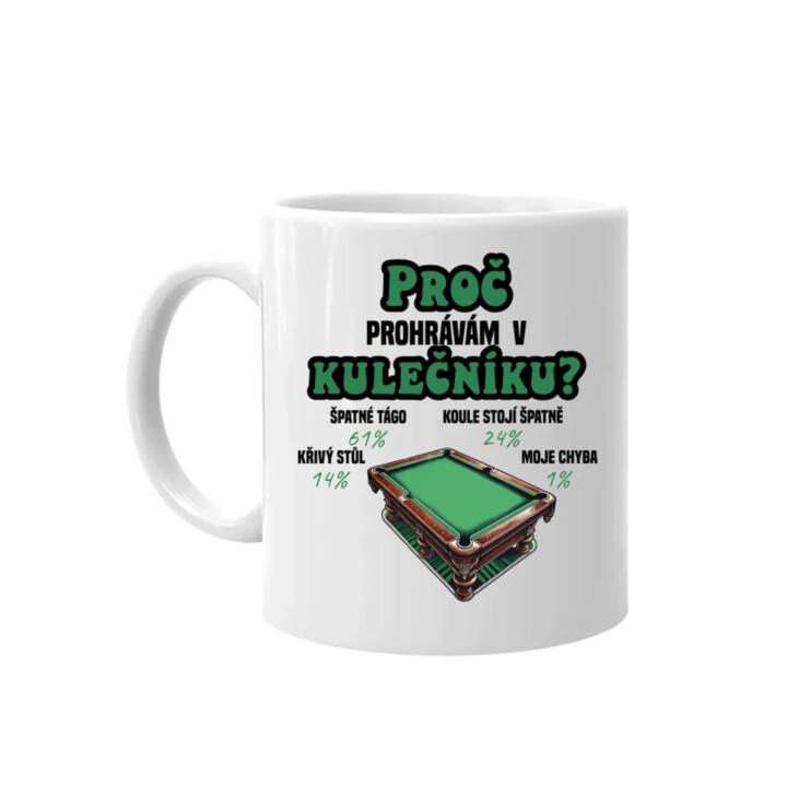 Proč prohrávám v kulečníku? - hrnek s potiskem