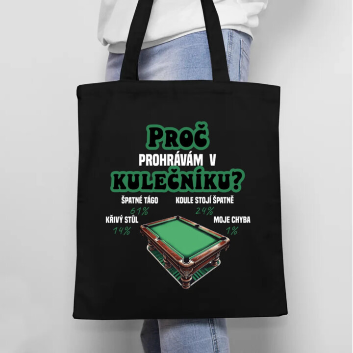 Proč prohrávám v kulečníku? - taška s potiskem