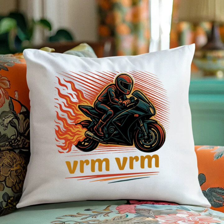 vrm, vrm - motorka  - polštář s potiskem