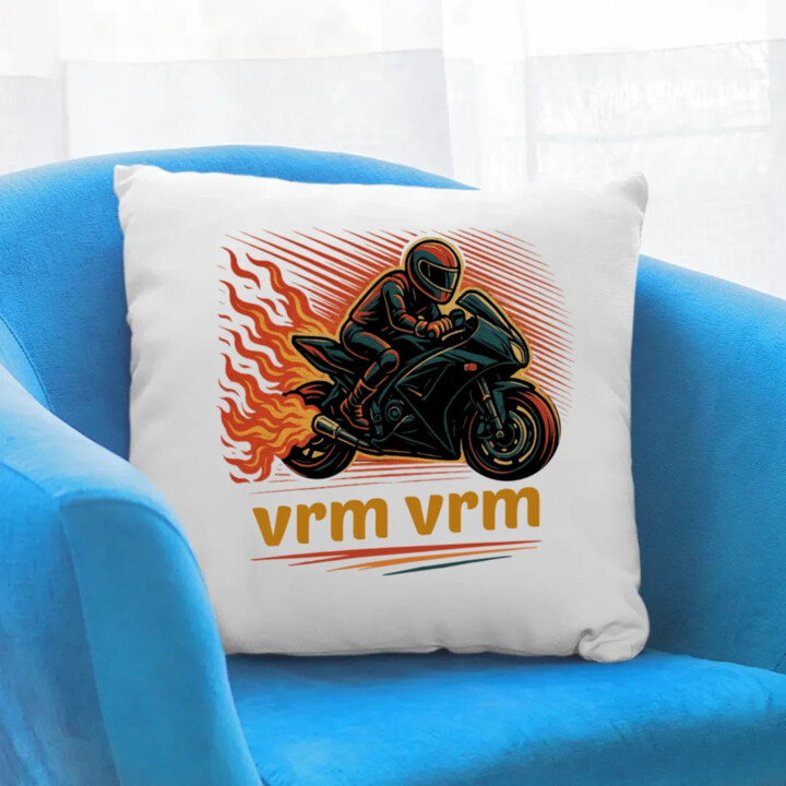 vrm, vrm - motorka  - polštář s potiskem