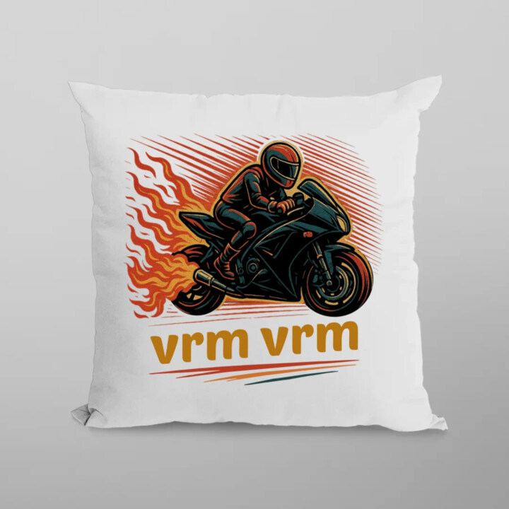 vrm, vrm - motorka  - polštář s potiskem