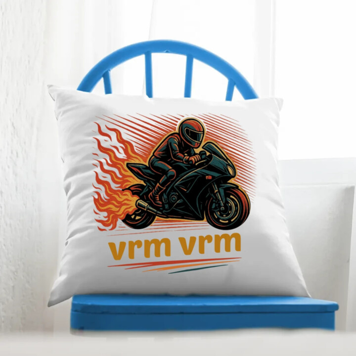 vrm, vrm - motorka  - polštář s potiskem