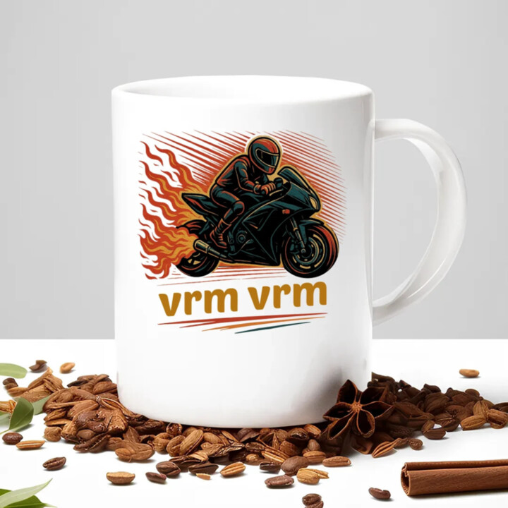 vrm, vrm - motorka  - hrnek s potiskem