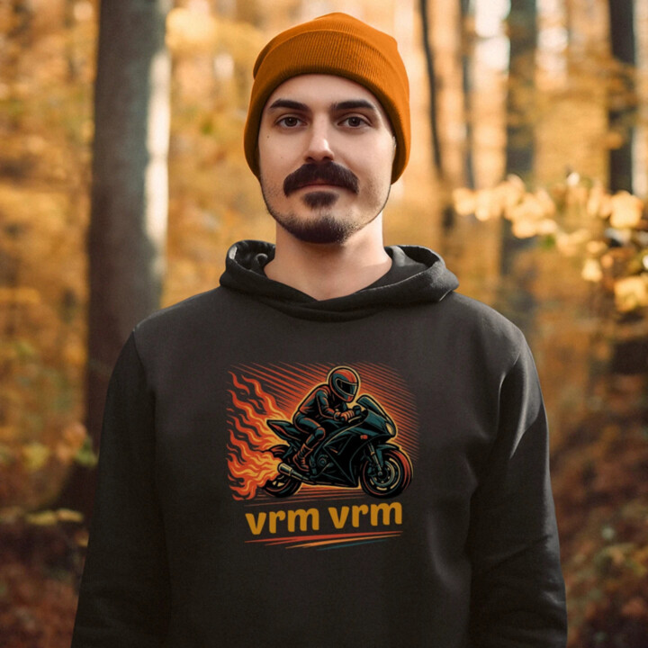 vrm, vrm - motorka  - pánská mikina s potiskem