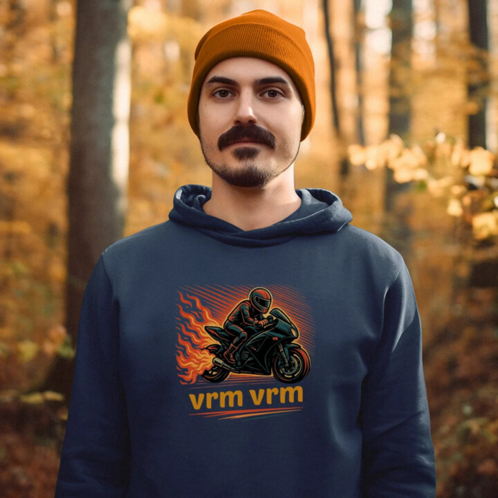 vrm, vrm - motorka  - pánská mikina s potiskem