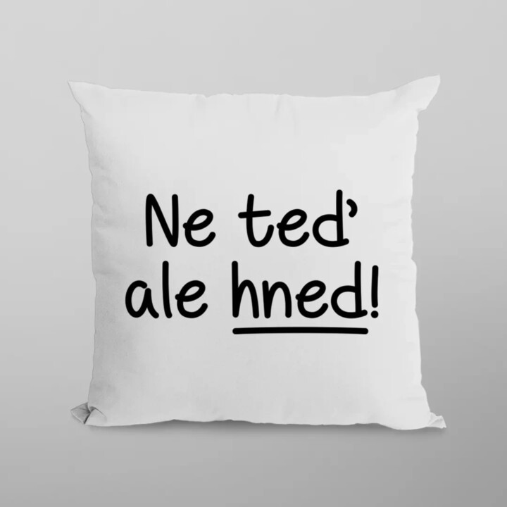 Ne teď, ale hned! - polštář s potiskem