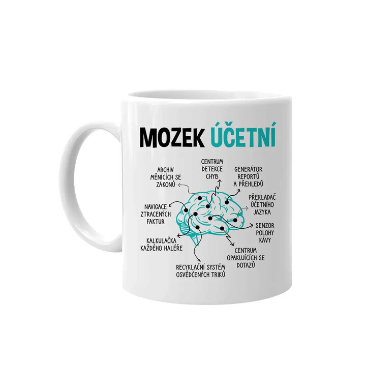 Mozek účetní - hrnek s potiskem