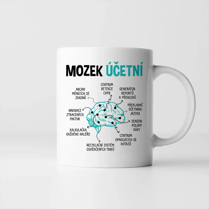 Mozek účetní - hrnek s potiskem