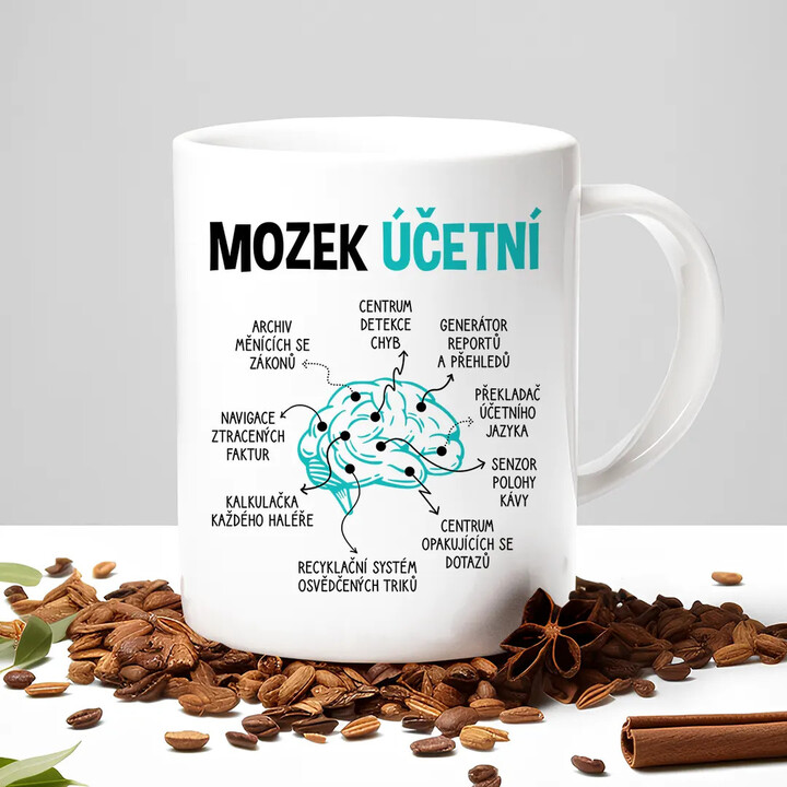 Mozek účetní - hrnek s potiskem