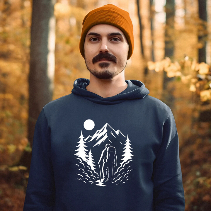 Horský turista - pánská mikina s potiskem