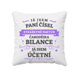 Já jsem paní čísel, strážkyně faktur - účetní         - polštář s potiskem
