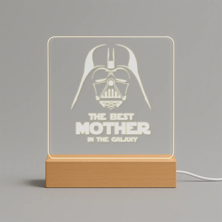 The best mother in the galaxy - LED lampička s gravírováním