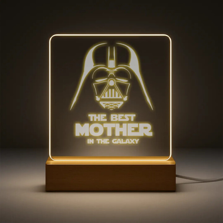 The best mother in the galaxy - LED lampička s gravírováním