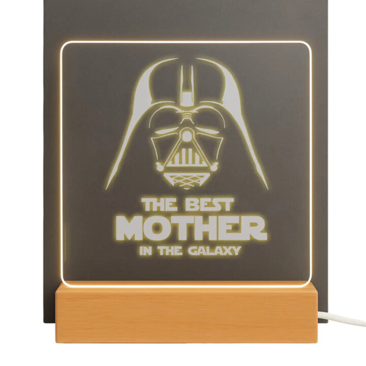 The best mother in the galaxy - LED lampička s gravírováním