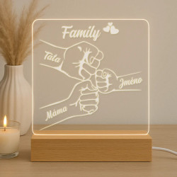 Family - jedno dítě - LED lampička s gravírováním - personalizovaný produkt