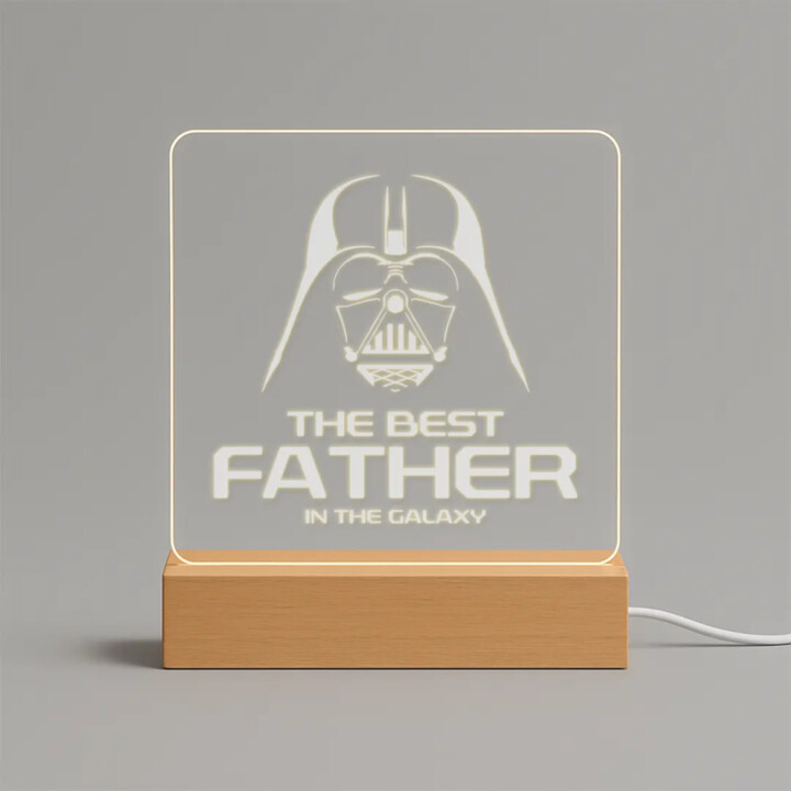 The best father in the galaxy - LED lampička s gravírováním