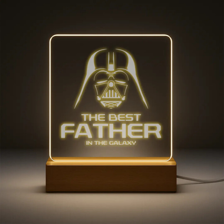 The best father in the galaxy - LED lampička s gravírováním