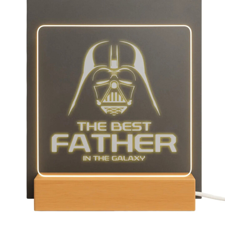 The best father in the galaxy - LED lampička s gravírováním