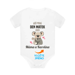 Náš první den matek v2 - dětské body s potiskem - personalizovaný produkt