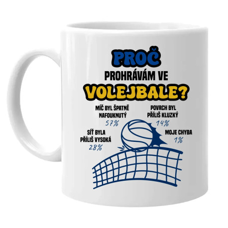 Proč prohrávám ve volejbale? - hrnek s potiskem