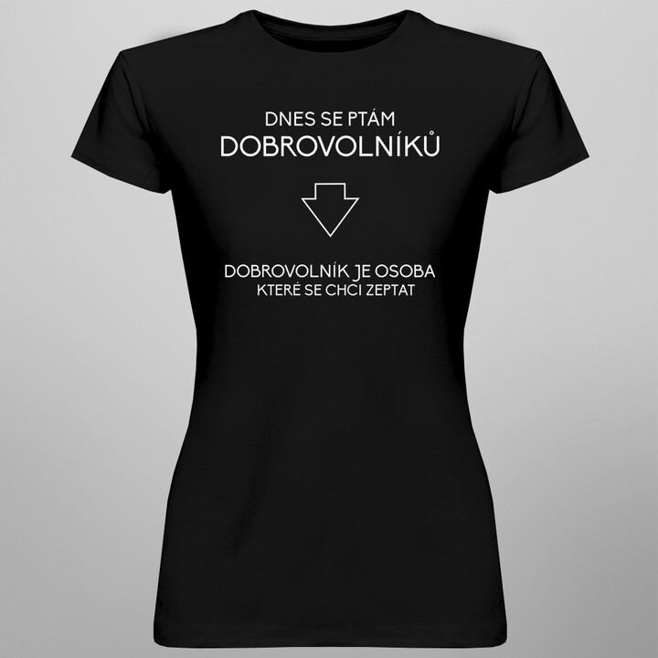 Dnes se ptám dobrovolníků - pánské tričko s potiskem