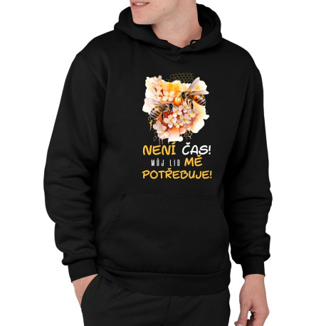 není čas!! můj lid mě potřebuje - pánská mikina s potiskem