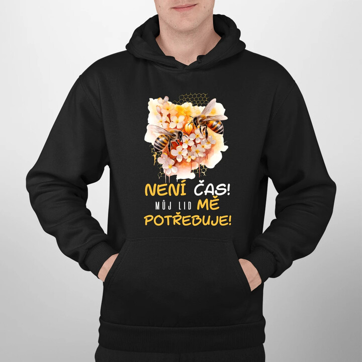 není čas!! můj lid mě potřebuje - pánská mikina s potiskem