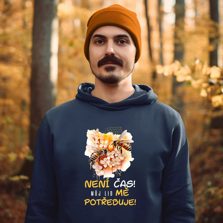 není čas!! můj lid mě potřebuje - pánská mikina s potiskem