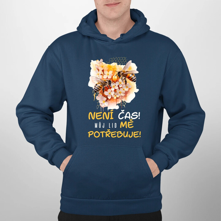 není čas!! můj lid mě potřebuje - pánská mikina s potiskem