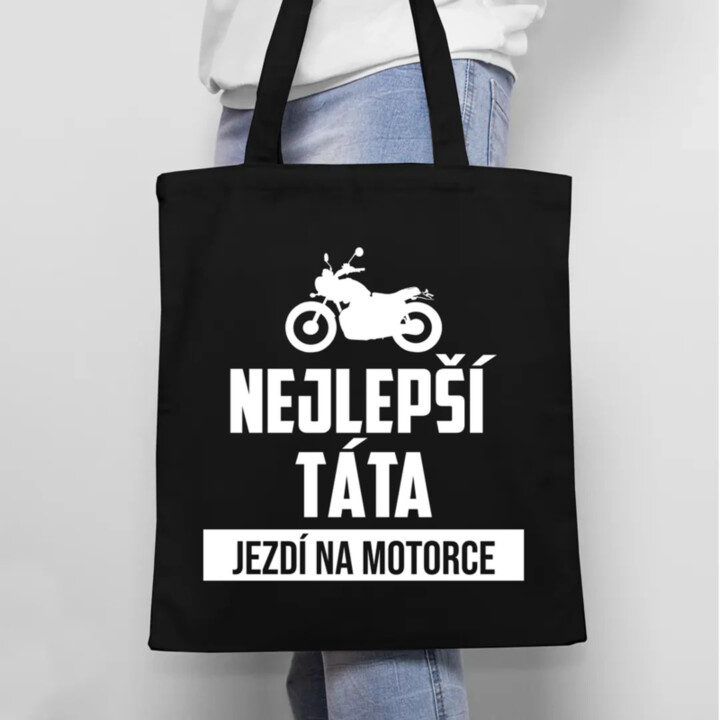 Nejlepší táta jezdí na motorce - taška s potiskem