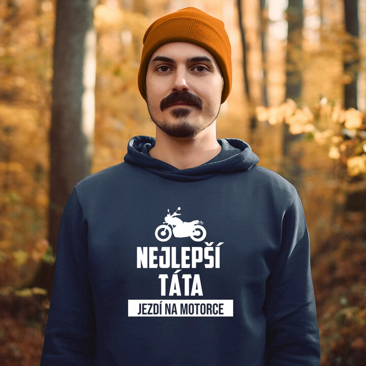 Nejlepší táta jezdí na motorce - pánská mikina s potiskem