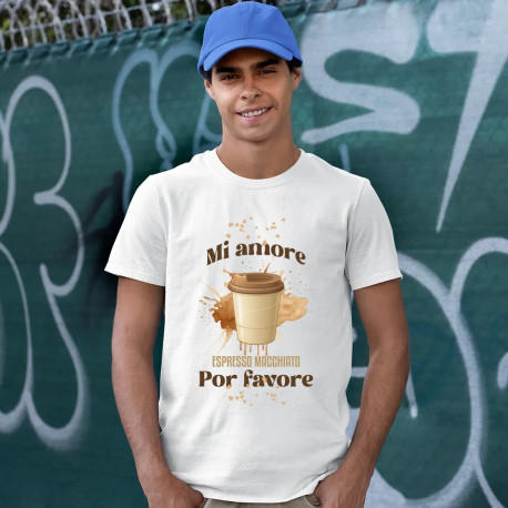 Mi amore espresso macchiato por favore - pánské tričko s potiskem