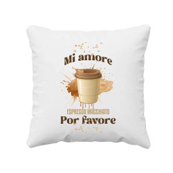 Mi amore espresso macchiato por favore - polštář s potiskem