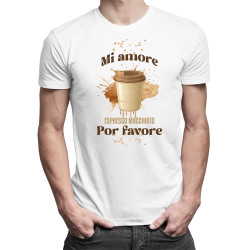 Mi amore espresso macchiato por favore - pánské tričko s potiskem
