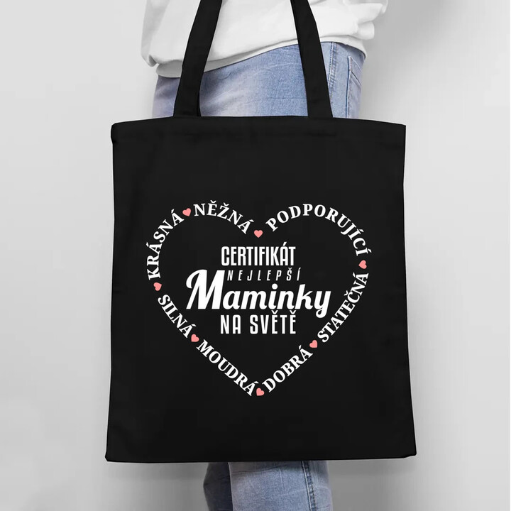 Certifikát nejlepší maminky na světě v2 - taška s potiskem