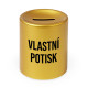 Zlatá keramická pokladnička - produkt s vlastním potiskem