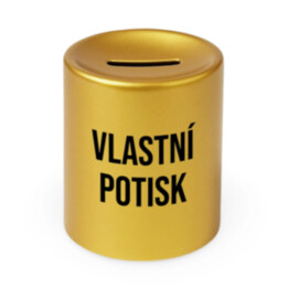 Zlatá keramická pokladnička - produkt s vlastním potiskem
