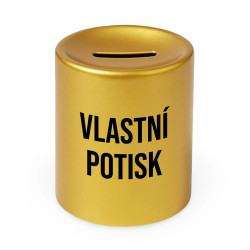 Zlatá keramická pokladnička - produkt s vlastním potiskem