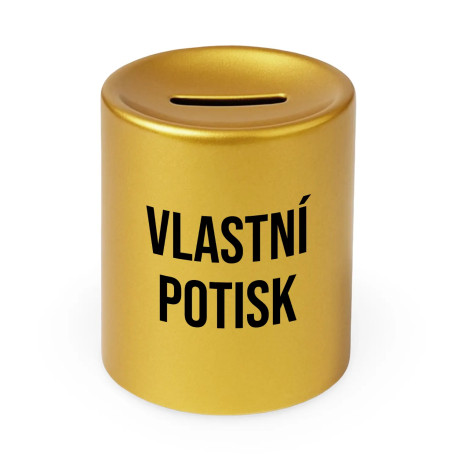 Zlatá keramická pokladnička - produkt s vlastním potiskem