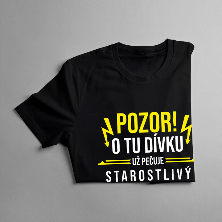 Pozor! O tu dívku už pečuje starostlivý elektrikář - dámské tričko s potiskem
