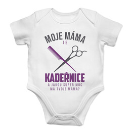 Moje máma je kadeřnice - a jakou super moc má Tvoje máma? - dětské body s potiskem