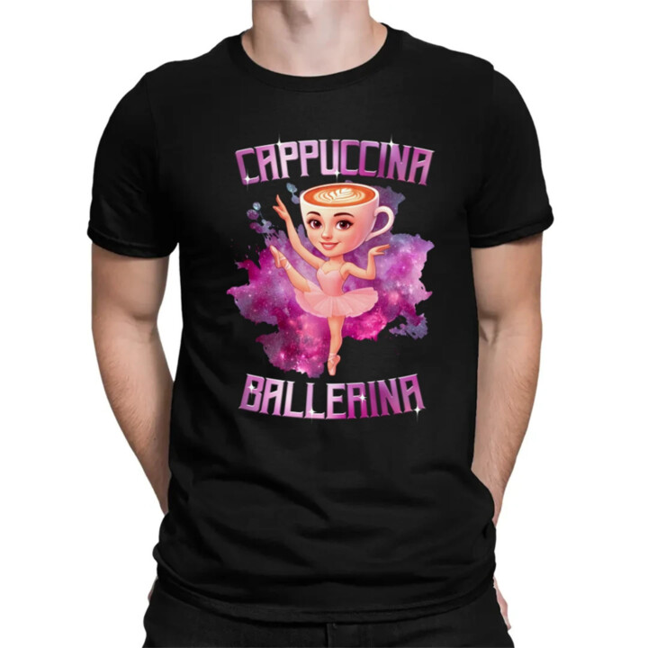 Ballerina Cappuccina - Italian Brainrot - pánské tričko s potiskem