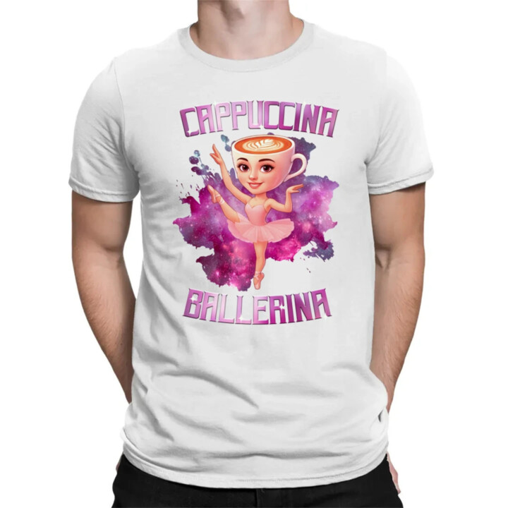 Ballerina Cappuccina - Italian Brainrot - pánské tričko s potiskem