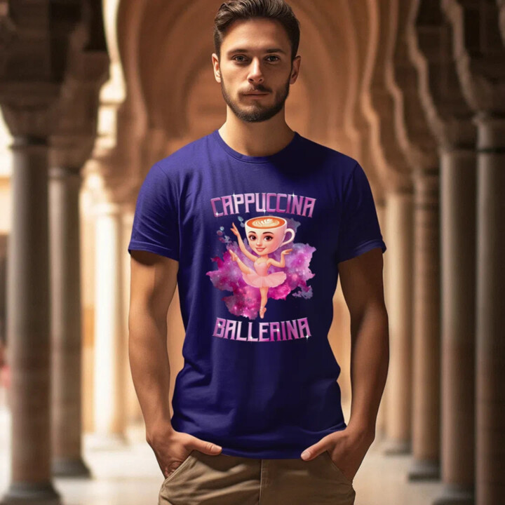 Ballerina Cappuccina - Italian Brainrot - pánské tričko s potiskem