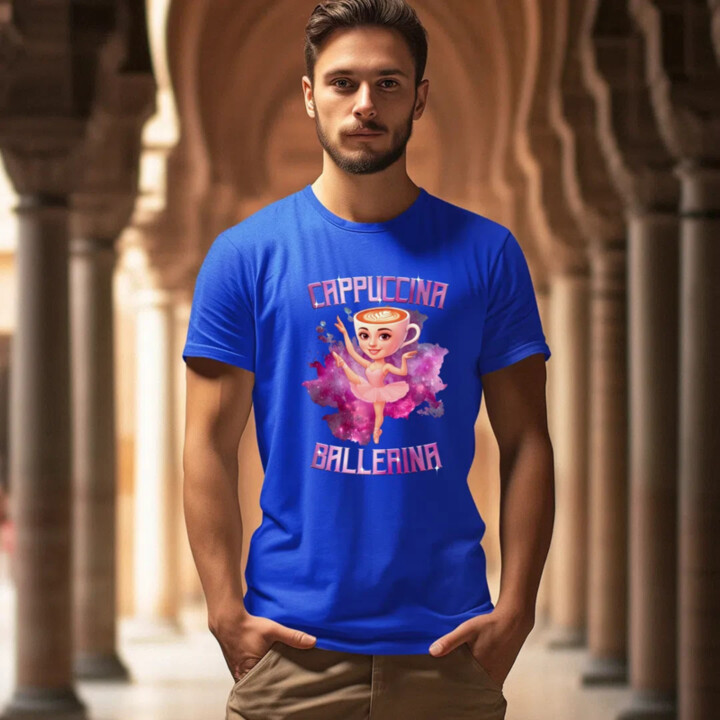 Ballerina Cappuccina - Italian Brainrot - pánské tričko s potiskem