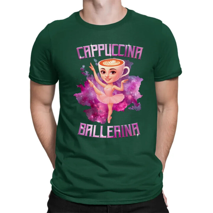 Ballerina Cappuccina - Italian Brainrot - pánské tričko s potiskem