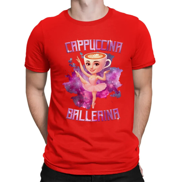 Ballerina Cappuccina - Italian Brainrot - pánské tričko s potiskem