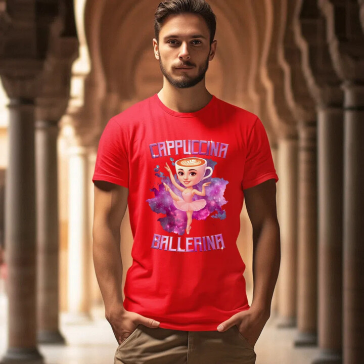 Ballerina Cappuccina - Italian Brainrot - pánské tričko s potiskem